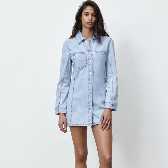 Zara Denim Mini Dress - Picture 1 of 6
